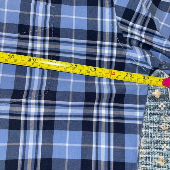 Never Worn Men’s TOMMY HILFIGER Blue Plaid Button Down, Size XLarge - Picture 5 of 5